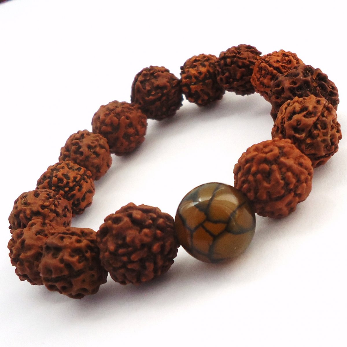 Náramek rudraksha hadí achát