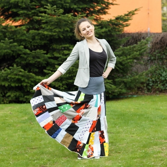 Patchworková sukně Divoká Šárka