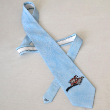 Hedvábná kravata s rolbou - sv. modrá 10020332