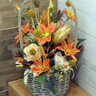 Klematis v košíku.