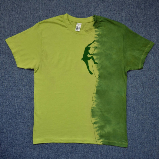 Zelené dětské tričko s horolezcem (12 let) 11711632
