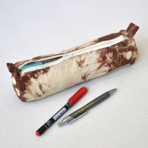 Batikovaný penál (pouzdro na tužky) - hnědý 11780276