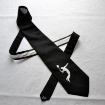 Černá kravata s badmintonistou 8048996