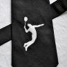 Černá kravata s badmintonistou 8048996