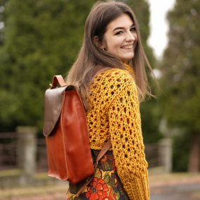 Kožený batoh M 50/18 - hnědo/rezavý