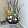 přírodní sušinová kytice i s vázou..