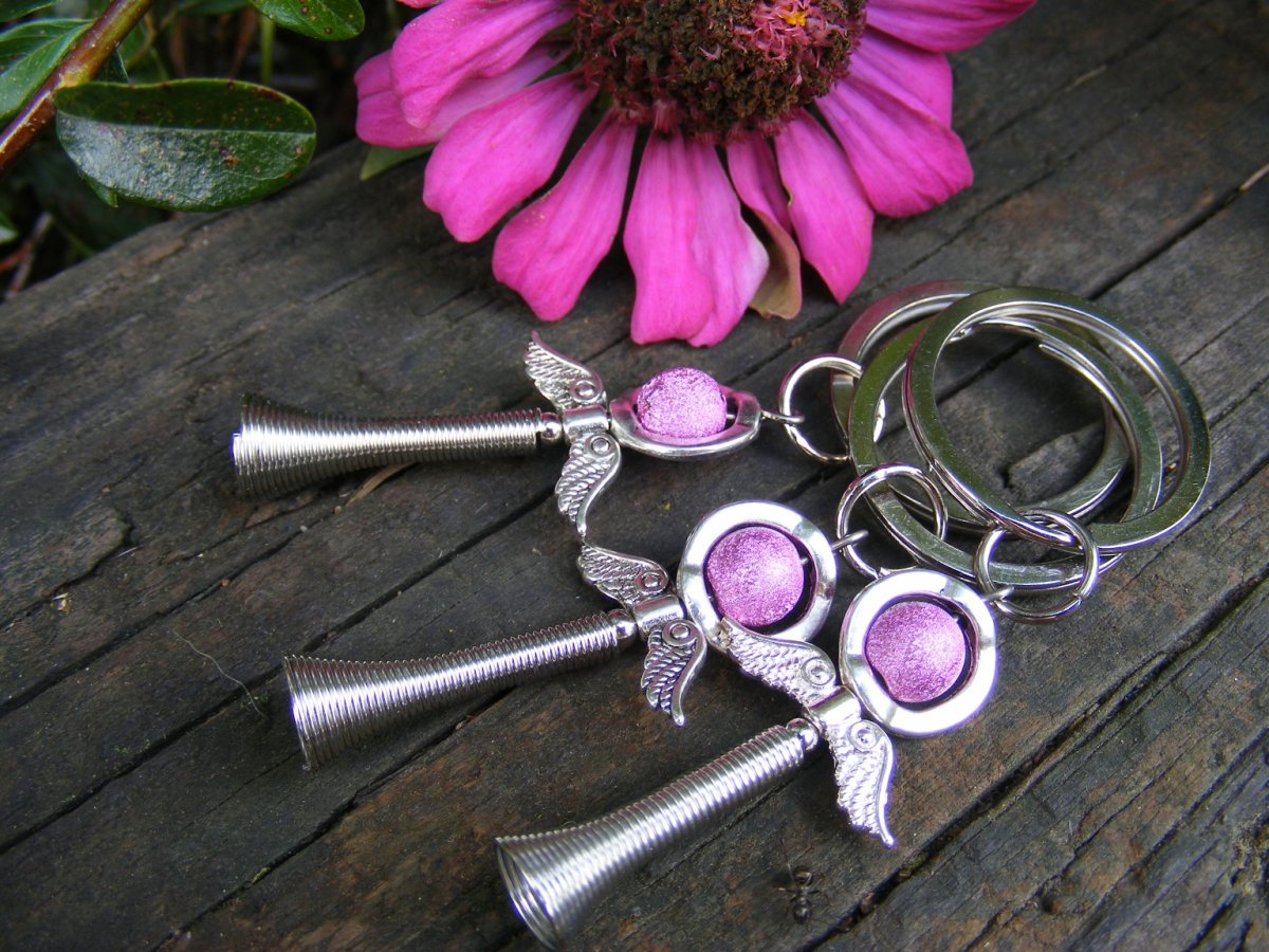 Klíčenka - andělíček růžový matný