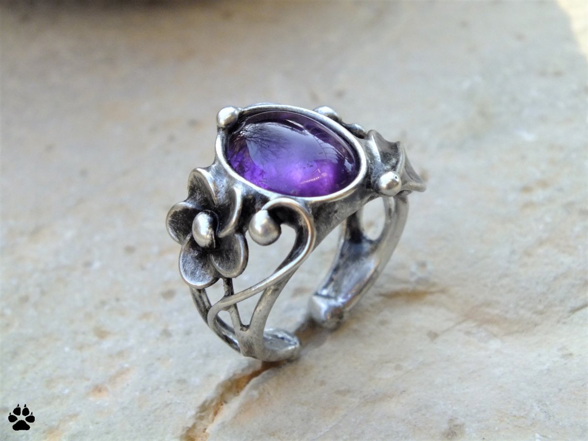 Fialka - prsten s ametystem 