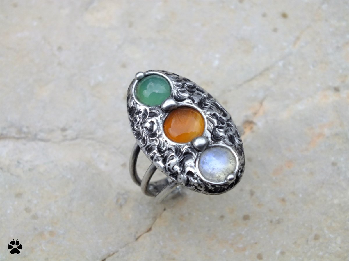 Semafor - karneol,chryzopras,měsíční kámen