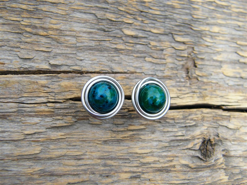 Bodovky s chryzokolem - kamenem klidu - chirurgická ocel