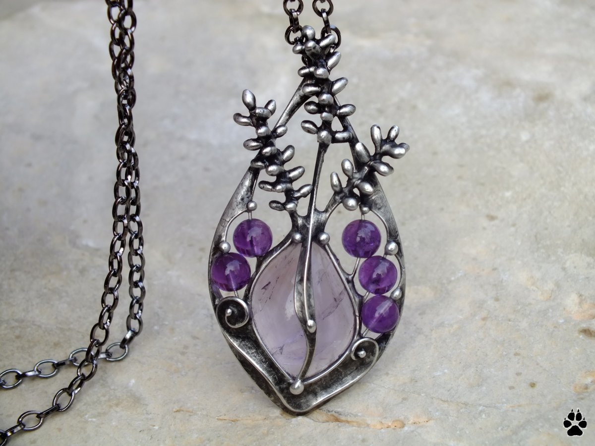 Levandule - náhrdelník s ametysty