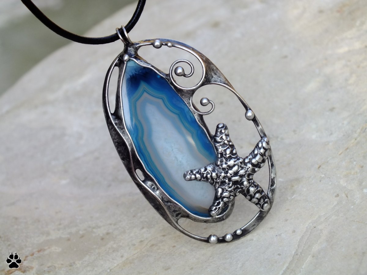 Hvězdice - náhrdelník s achátem 