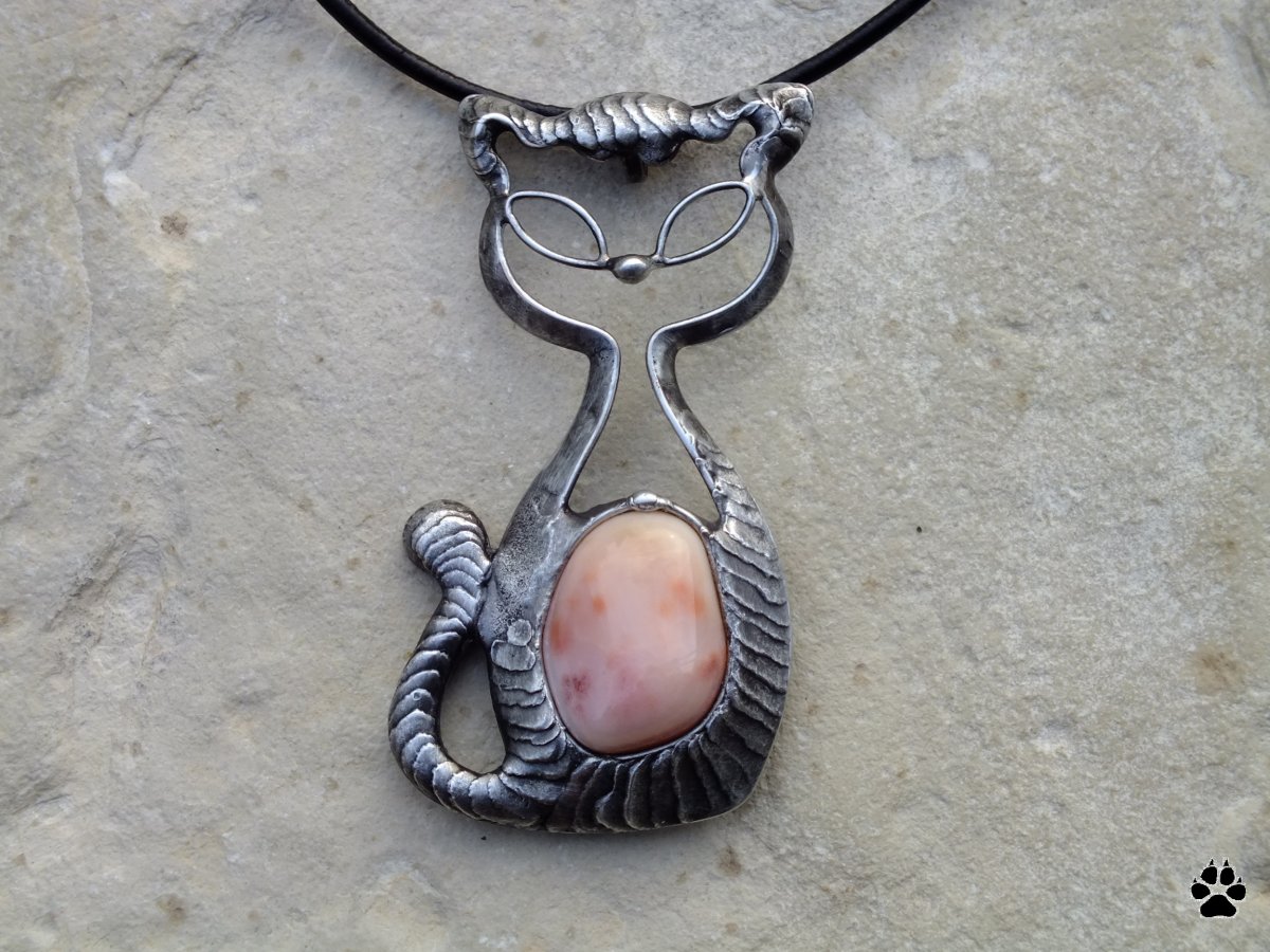 Kočička Kikina - růžový achát 