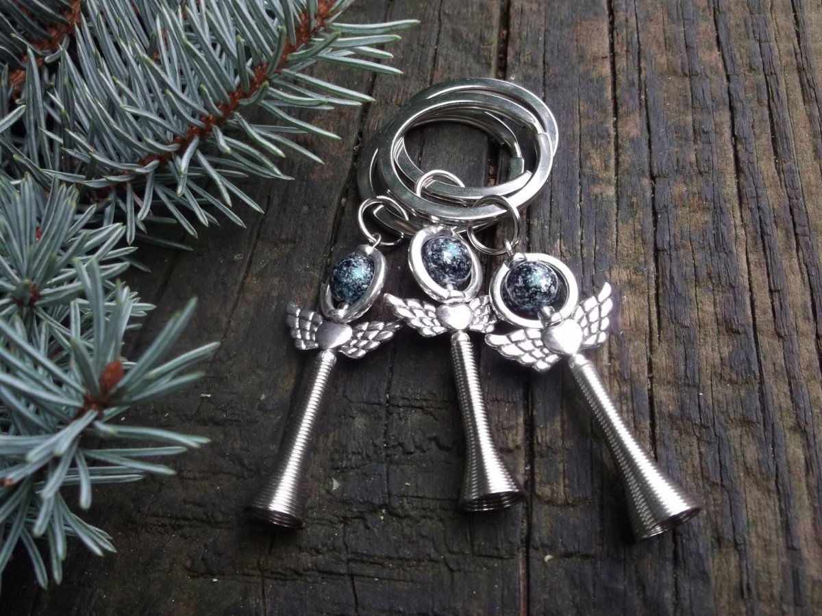 Andělský přívěsek - zelený mramor