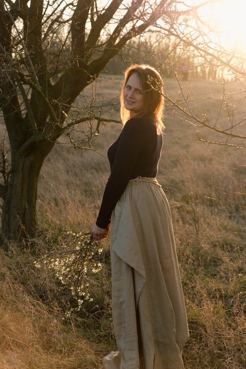 Lněná sukně natural