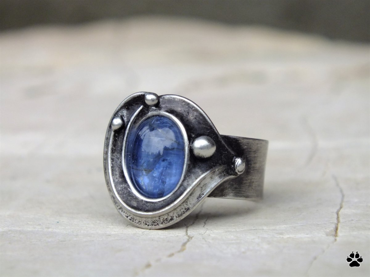 Tanganika - cínovaný prsten s kyanitem