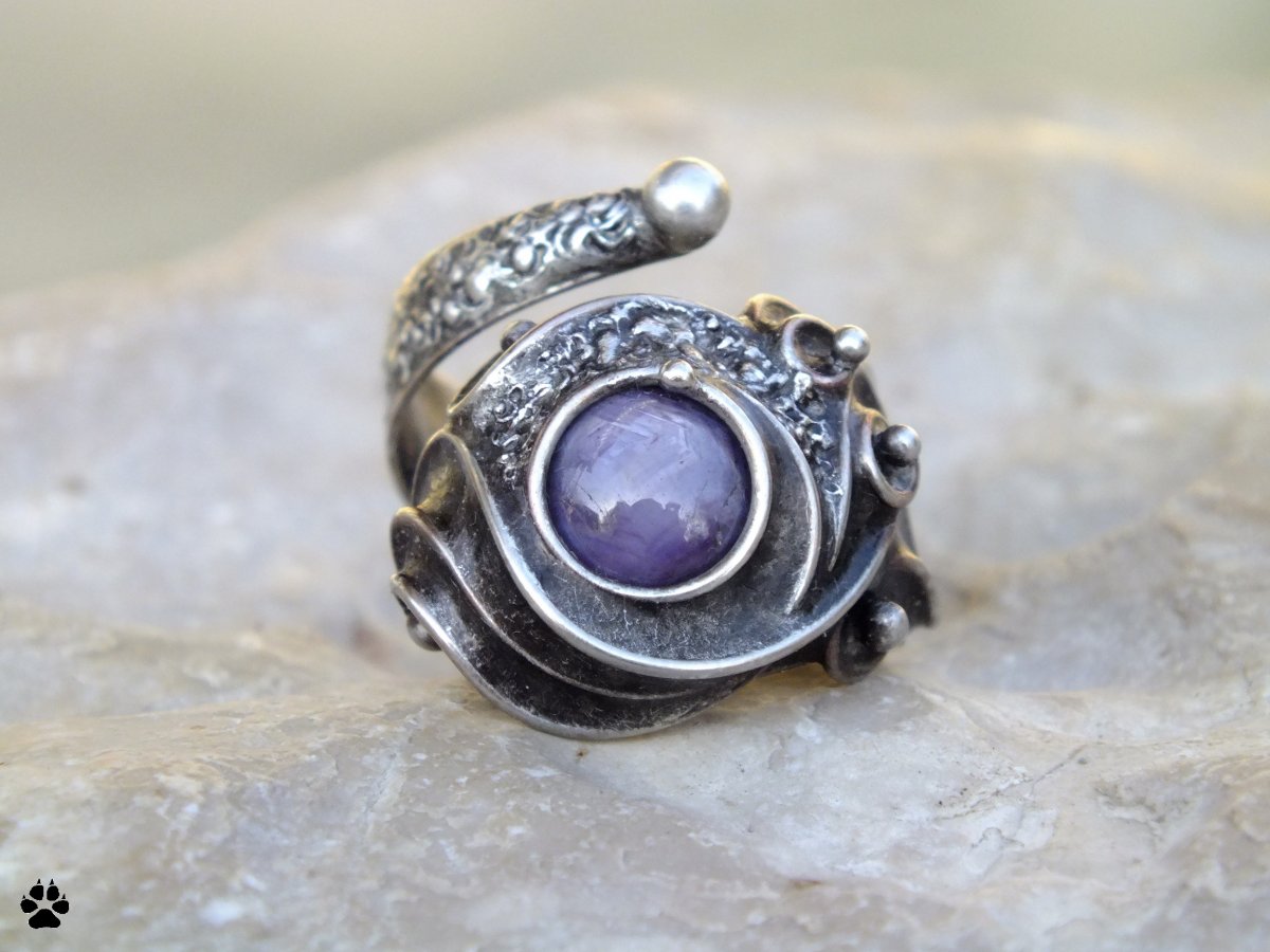 Safírový... - cínovaný prsten