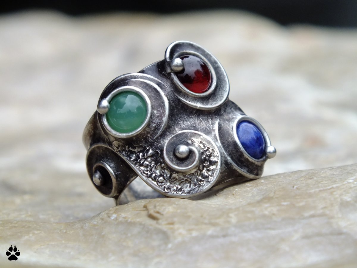 Nebe,peklo,ráj -  cínovaný prsten 