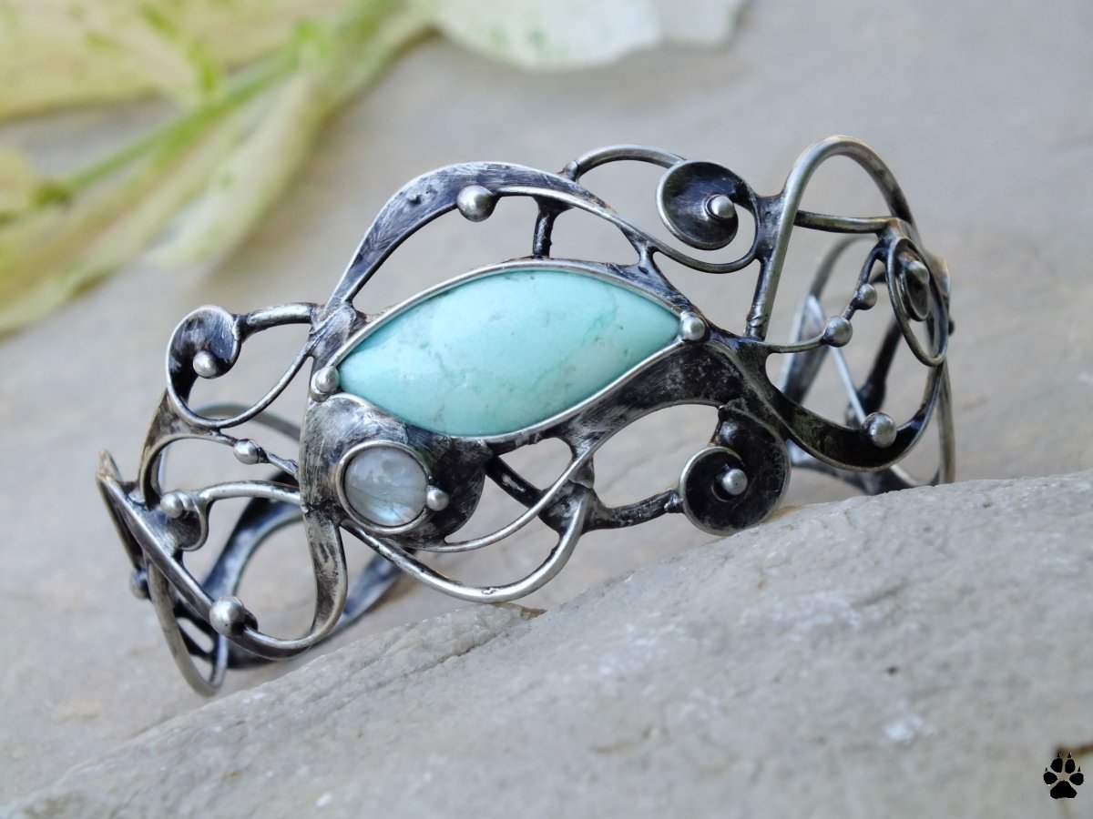 Plujeme spolu - náramek s chryzoprasem a adulárem