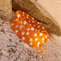náramek-oranžovobílý (prům. 5 a 5,5 cm)