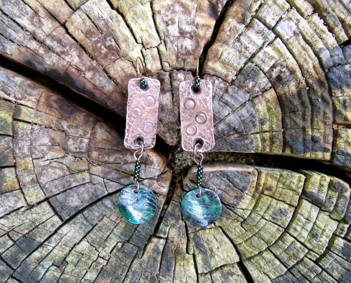 Měděné náušnice KOLOBĚH ŽIVOTA