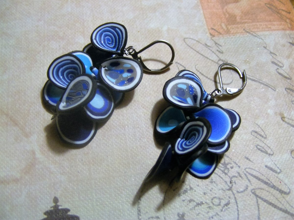 Fimo naušničky-modré z nebe