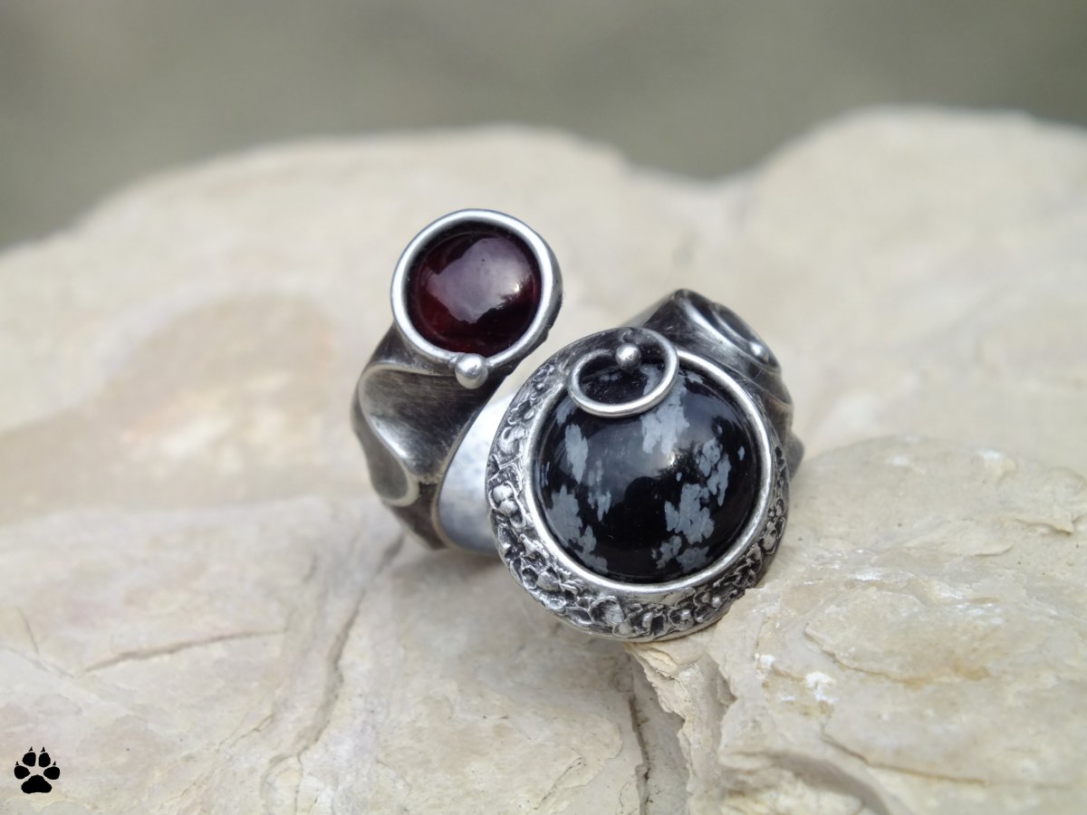 Vášnivá noc - obsidián a granát