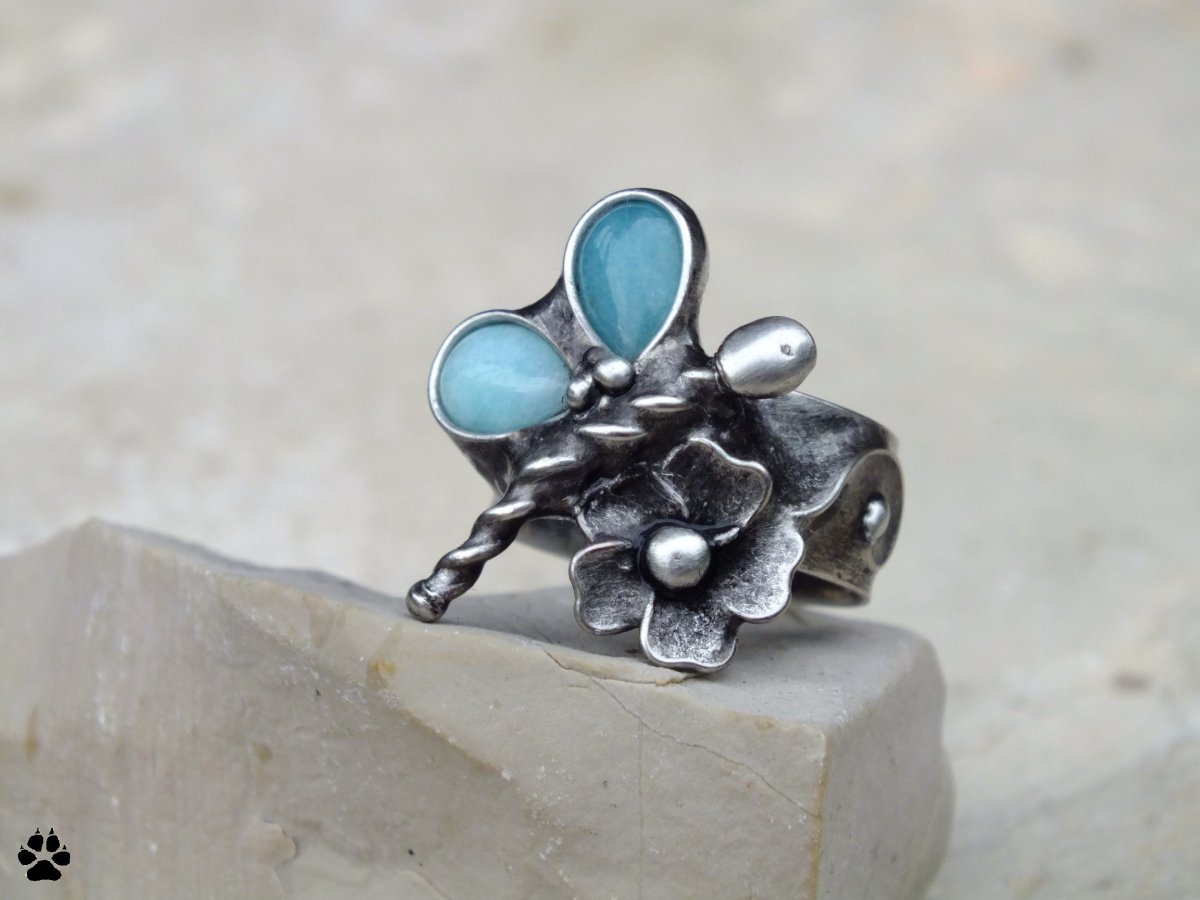 VÁŽKA - prsten s amazonity