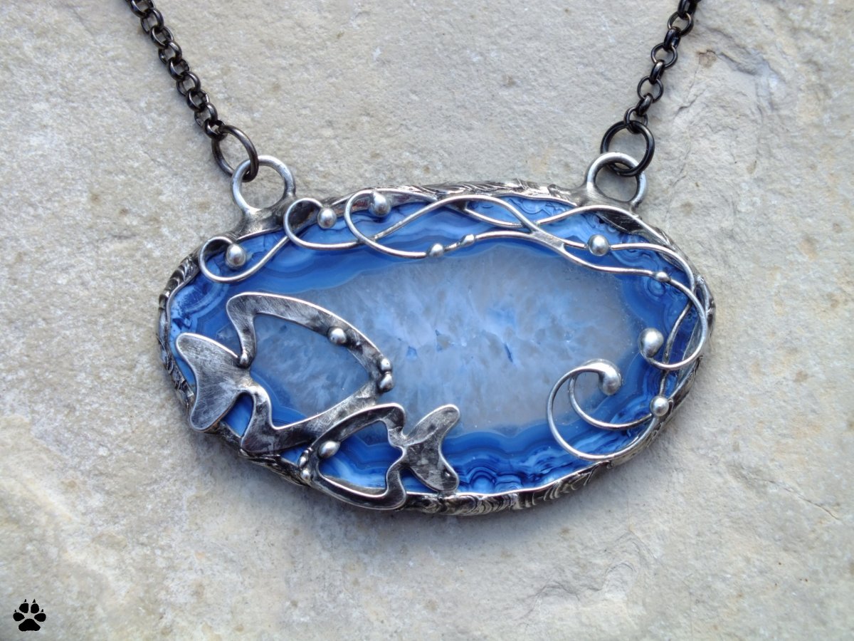 RYBY - náhrdelník s achátem 