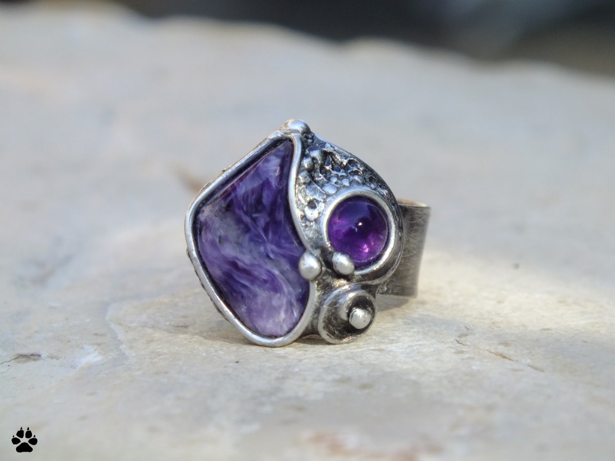 Jsem s tebou - prsten s čaroitem a ametystem