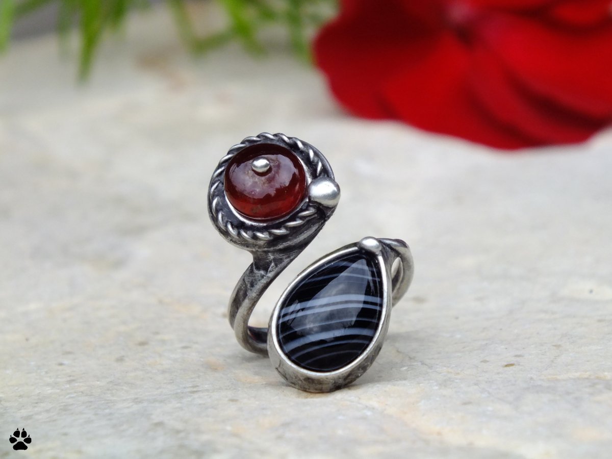 Kapička krve - onyx a granát