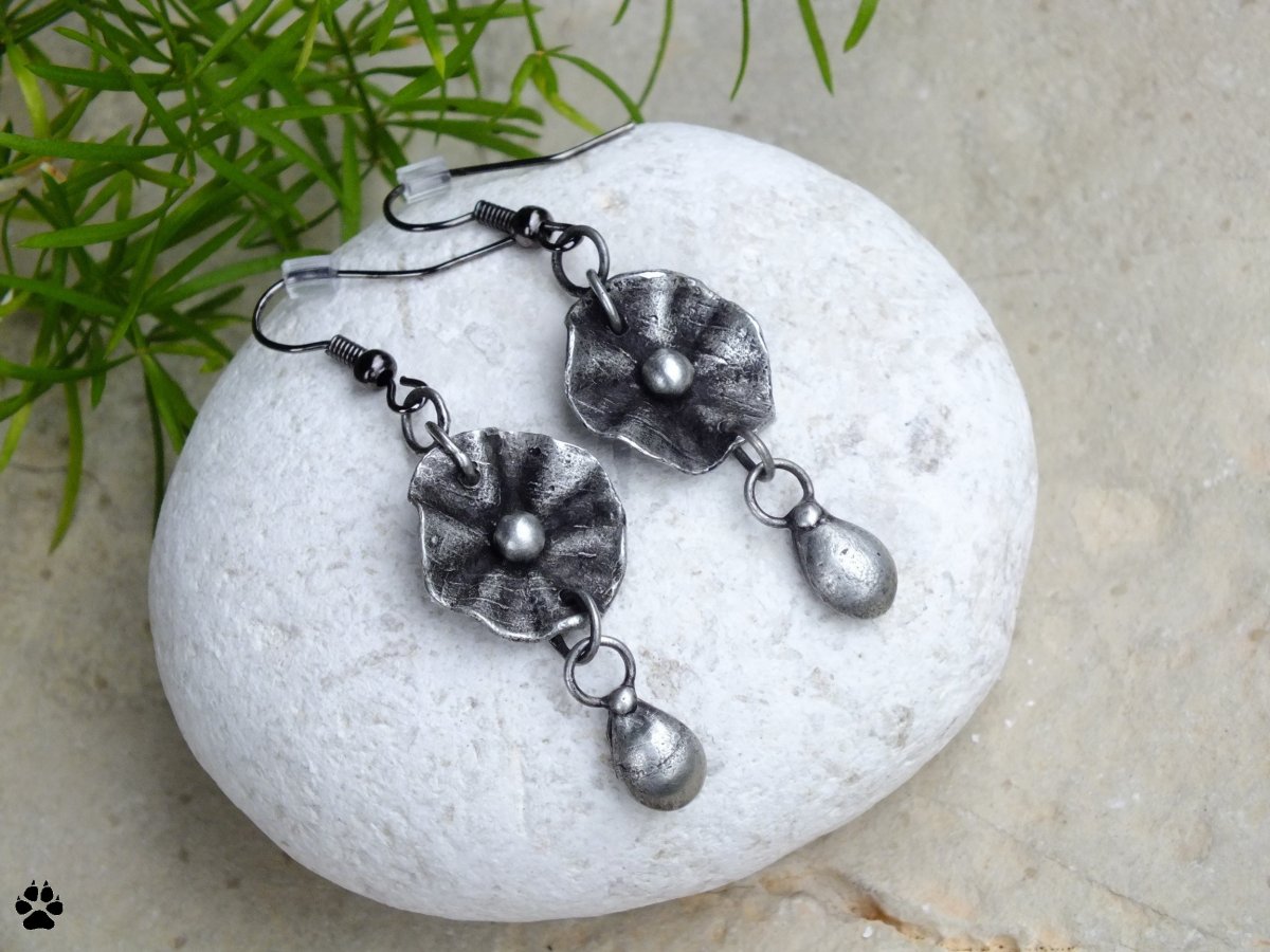 Náušnice květinové s kapkou