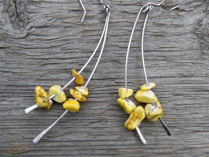 Náušnice se žlutými kamínky - chirurgická ocel