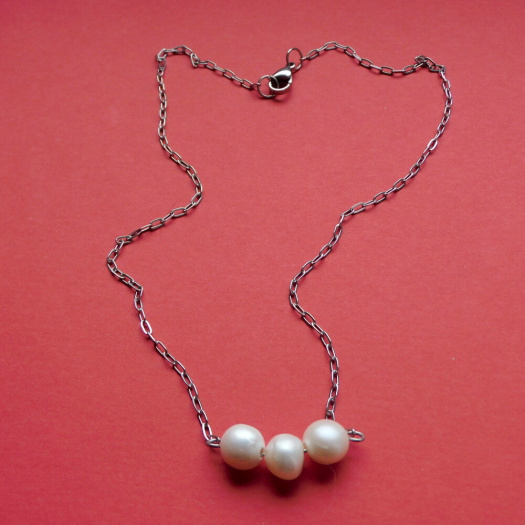 Náhrdelník - tři pravé perličky