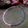 Náhrdelník - modrý, bílý spinel, nerez