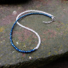 Náhrdelník - modrý, bílý spinel, nerez