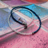 Náhrdelník - modrý, bílý spinel, nerez