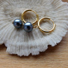 Naušnice- kruhy nerez pozlacené s perlami