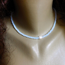 Náhrdelník  - Opalit s bílou perlou