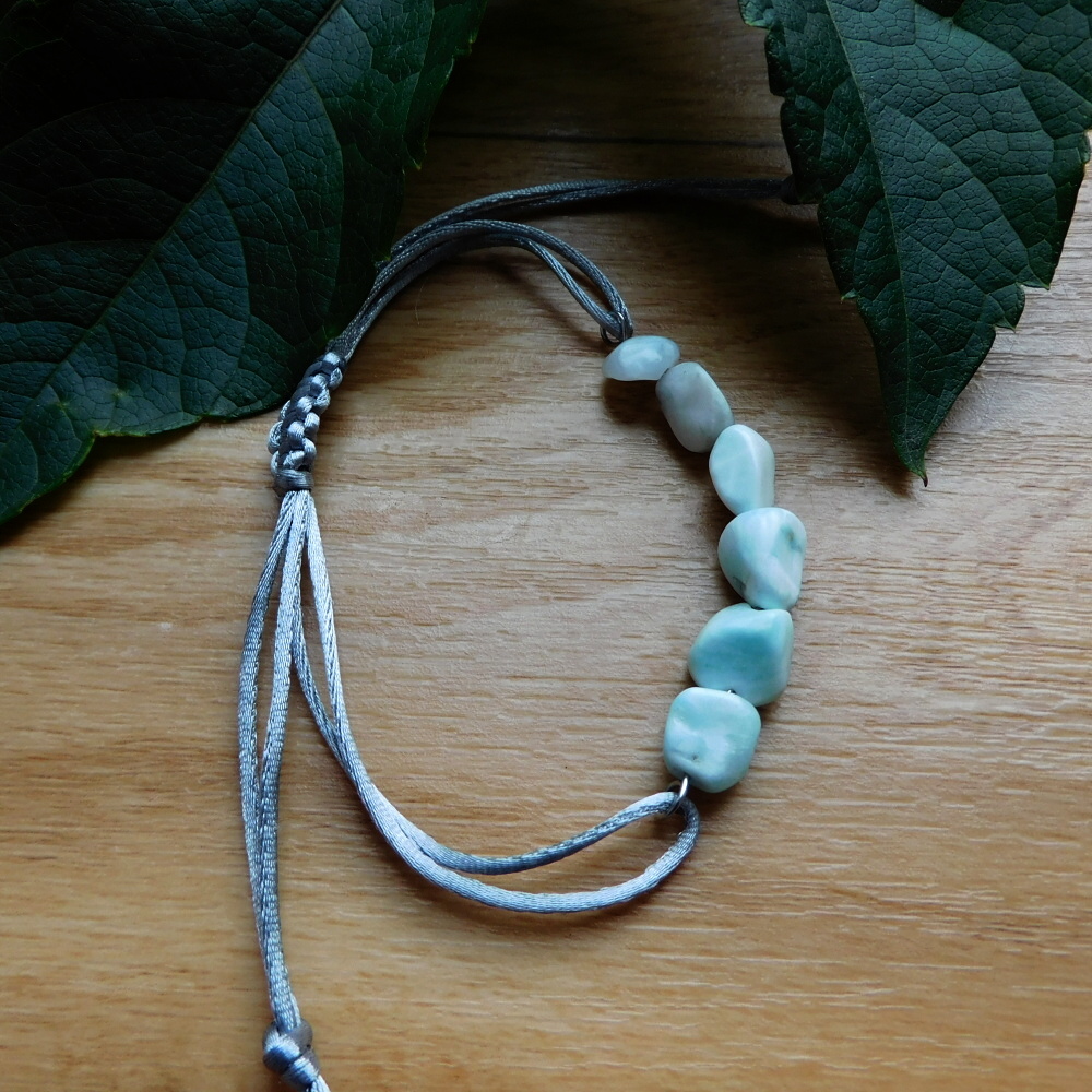 Náramek -Larimar + nerez