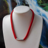 Náhrdelník -červený s nerezem