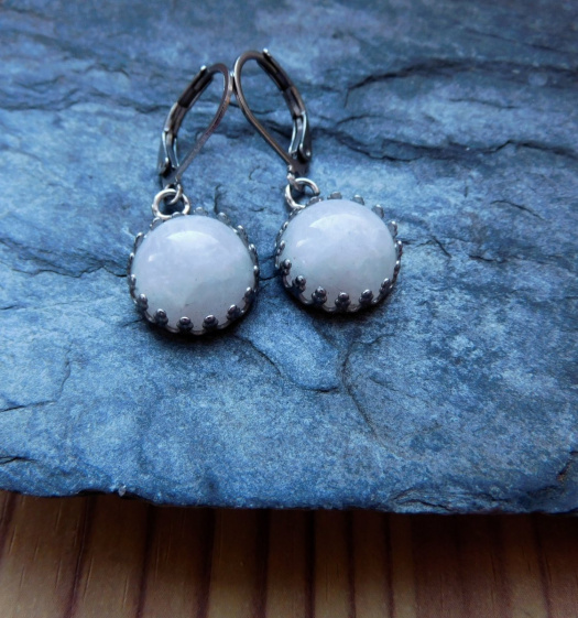 Naušnice -Nerez- měsíční kámen