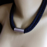 Náhrdelník -černý s nerezem