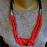 Náhrdelník -červený, nerez, onyx
