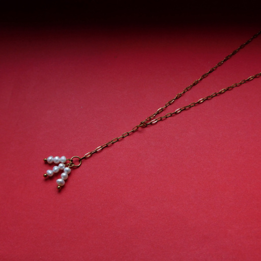 Náhrdelník-  nerez s pravými perličkami