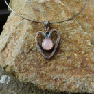 Přívěšek- Valentýnské srdce s růženínem