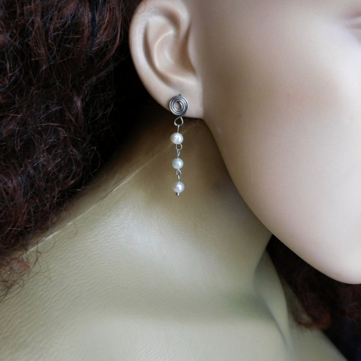 Naušnice -Nerez ,perličky,  napichovací