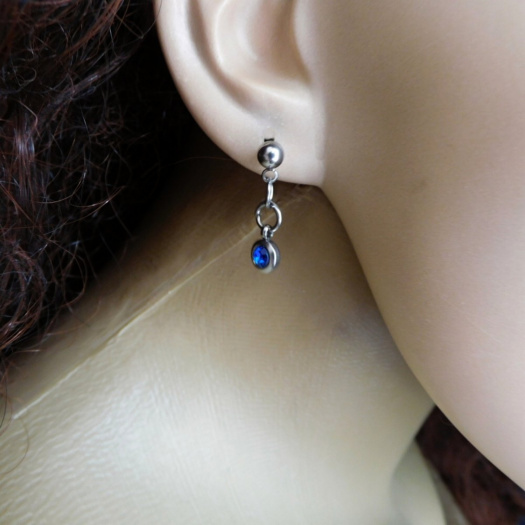 Naušnice -Nerez-zirkon,  napichovací