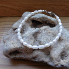 Náramek -bílé říční perly