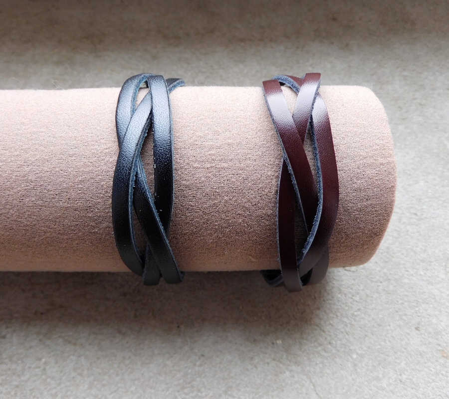 Kožený náramek - černý,